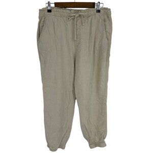 Social Standard by Sanctuary Khaki Linen Blend Solstice Jogger Pant Size XL